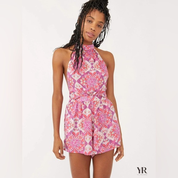 🆕 Free People Coral Tides Romper | Size: S - Picture 3 of 5
